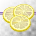 Three slices of lemon