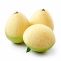 Three Melon Fruit On White Background - Goro Fujita Style