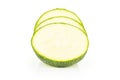 Fresh raw round zucchini isolated on white Royalty Free Stock Photo
