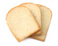 three slices toast bread on white background Royalty Free Stock Photo