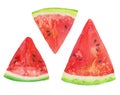 Three slices watermelon