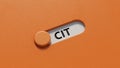 Three slide switch spelling with letters CIT. Royalty Free Stock Photo