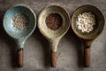 Seeds and Grains in Bowls Royalty Free Stock Photo