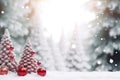 Three Small Christmas Trees in Snow Royalty Free Stock Photo