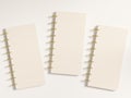 Three small disc bound planner covers with blank space for customization