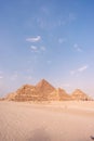 Small Piramids From Giza Cairo with sand and blue sky Royalty Free Stock Photo