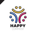 Three Smile People Logo - Happy Community icon