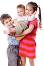 Three smiling kids together Royalty Free Stock Photo