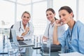 Three smiling women doctors Royalty Free Stock Photo