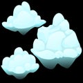 Three snow blocks, ice iceberg