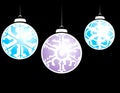 Three Snowflake Ornaments Royalty Free Stock Photo