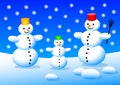 Three snowmen