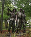 Three Soldiers at the Vietnam Veterans Memorial, National Mall,Washington, DC