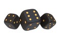 Elegant Black and Gold Dice isolated on white background Royalty Free Stock Photo