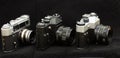 Soviet analog cameras are ready to work Royalty Free Stock Photo