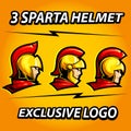 three spartan helmet exclusive mascot for sports and esports logo