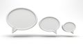 Three speech bubbles isolated on white background Royalty Free Stock Photo