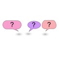 three Speech bubbles with question marks. vector illustration. Talk bubble.