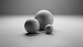 Three spheres of different sizes arranged on a smooth surface Royalty Free Stock Photo