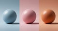 Three spheres are displayed, each in a separate vertical section. The left sphere is Royalty Free Stock Photo