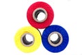 Three spools of thread isolated Royalty Free Stock Photo