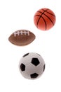 Three sports balls Royalty Free Stock Photo