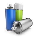 Three spray can. 3D icon isolated