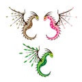 Three spring dragons Royalty Free Stock Photo