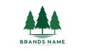 Three spruce illustration vector logo