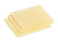 Three square slices of edam cheese Royalty Free Stock Photo