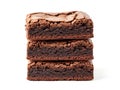 Three stacked chocolate brownies Royalty Free Stock Photo