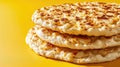 Three stacked flatbreads with cheese on top Royalty Free Stock Photo