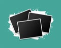 Three stacked photo frames on grunge background design Royalty Free Stock Photo