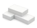 Three stacked white rectangular blocks on a plain background Royalty Free Stock Photo