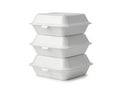 Three stacked white styrofoam containers Royalty Free Stock Photo