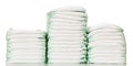 Three stacks of diapers Royalty Free Stock Photo