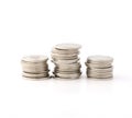 Three stacks of swedish krona Royalty Free Stock Photo