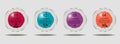 Three-stage infographic with rectanglesinfographics four transparent circles with text Royalty Free Stock Photo