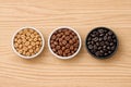 Three Stages of Coffee Roasting: Light, Medium, and Dark Roast Beans AI-GENERATED Royalty Free Stock Photo