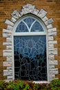 Three Stained Glass Church Windows, Jesus and Children Royalty Free Stock Photo