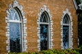 Three Stained Glass Church Windows, Jesus and Disciples Royalty Free Stock Photo