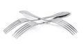 Three stainless steel forks isolated