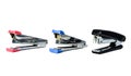 Three stapler isolate on white backgrounds Royalty Free Stock Photo