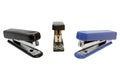 Three staplers isolated