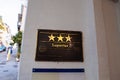 Three star hotel signage made from brass with Superior word attributed certified