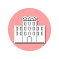 Three star hotel sticker icon. Simple thin line, outline vector of web icons for ui and ux, website or mobile application