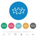 Three star rating outline flat round icons Royalty Free Stock Photo