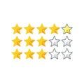 Three Star Rating Vector Illustration Displaying Customer Satisfaction Yellow Stars Royalty Free Stock Photo