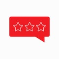 Three-Star Red Review Bubble Icon â Negative Feedback Rating Symbol Royalty Free Stock Photo