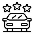 Three star unmanned taxi icon, outline style